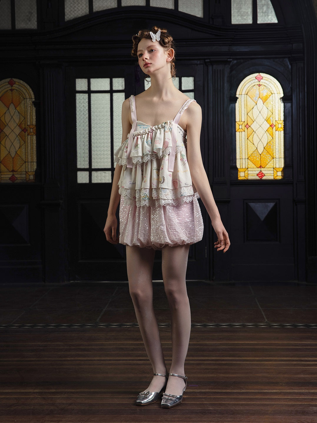 Printed Lace Stitch Cake Camisole