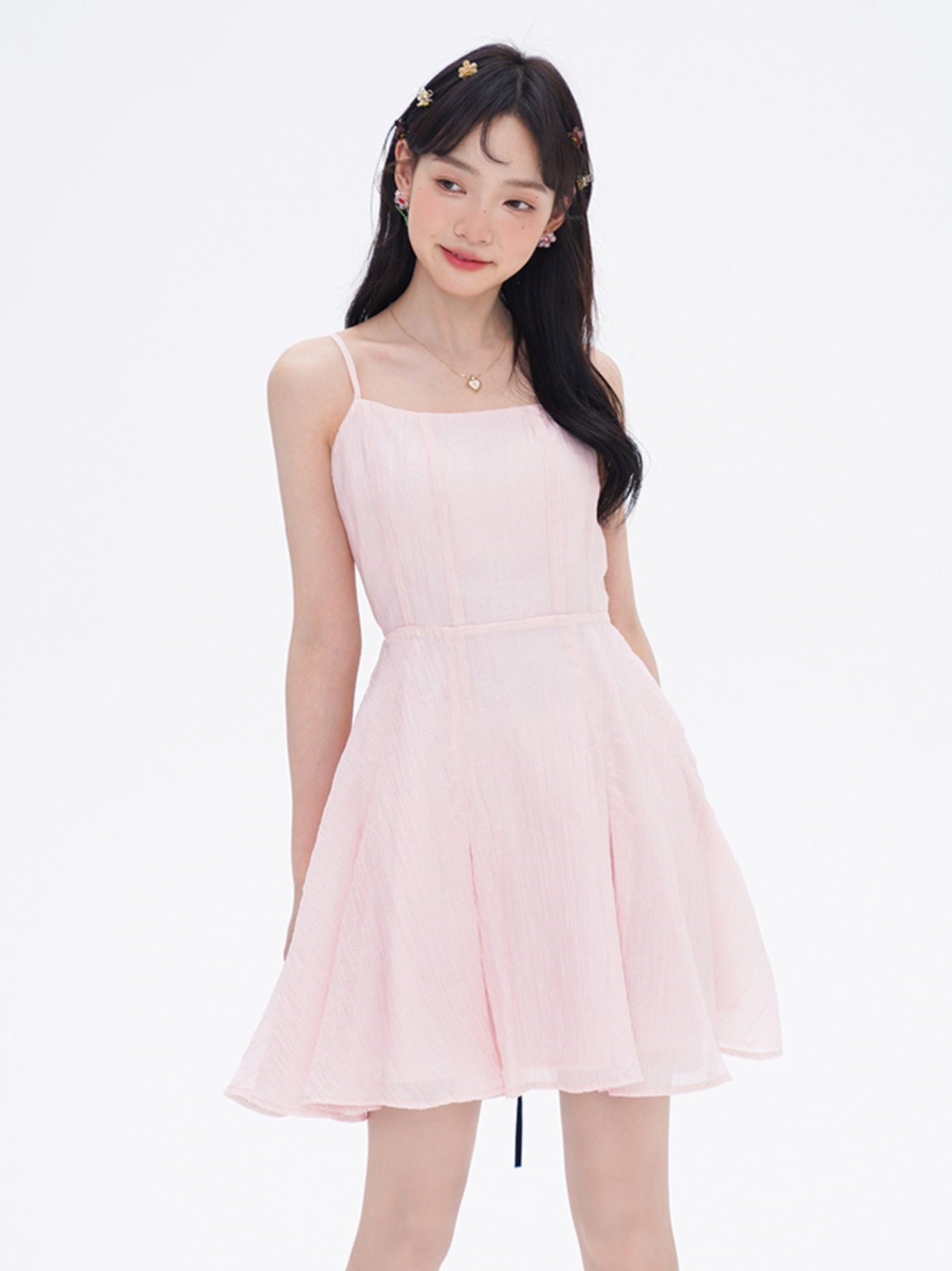 Hoher Taillengurt -Hosenteilkleid