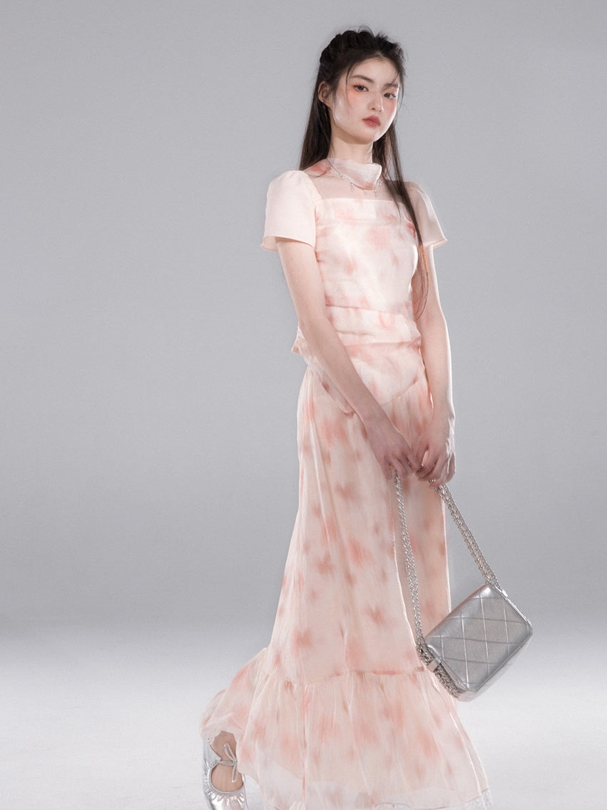 Top de gaze maca et configuration de la jupe de volants de commutation