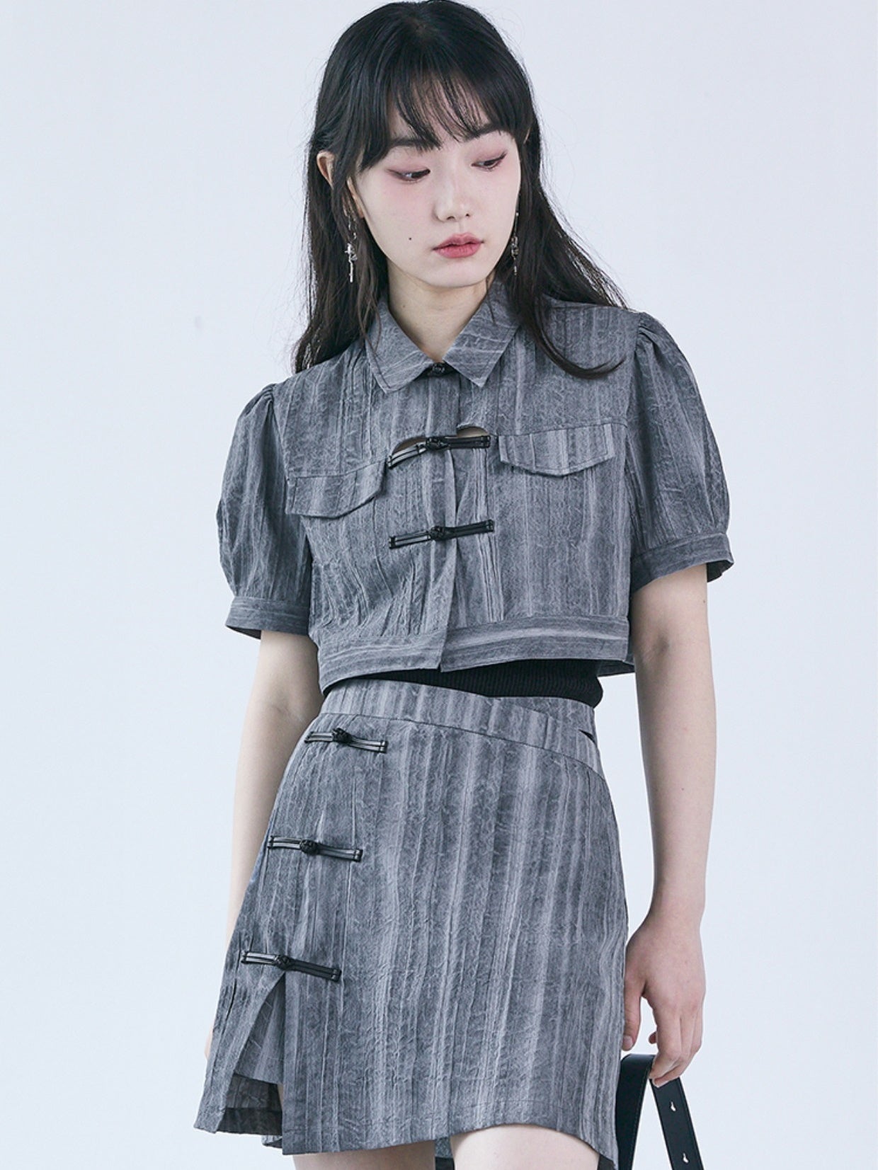 중국 스타일 중공 넥타이 염색 치마 및 치마