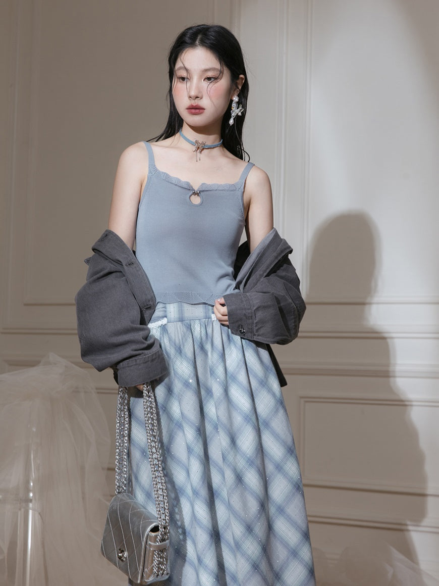 Hollow Design Knitted Camisole