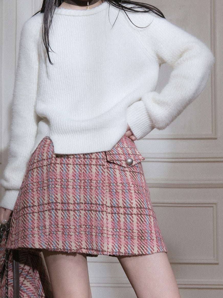 Pull à fente simple à col rond