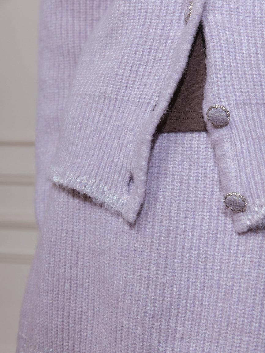 Sailor Collar Knitted Jacket & Skirt