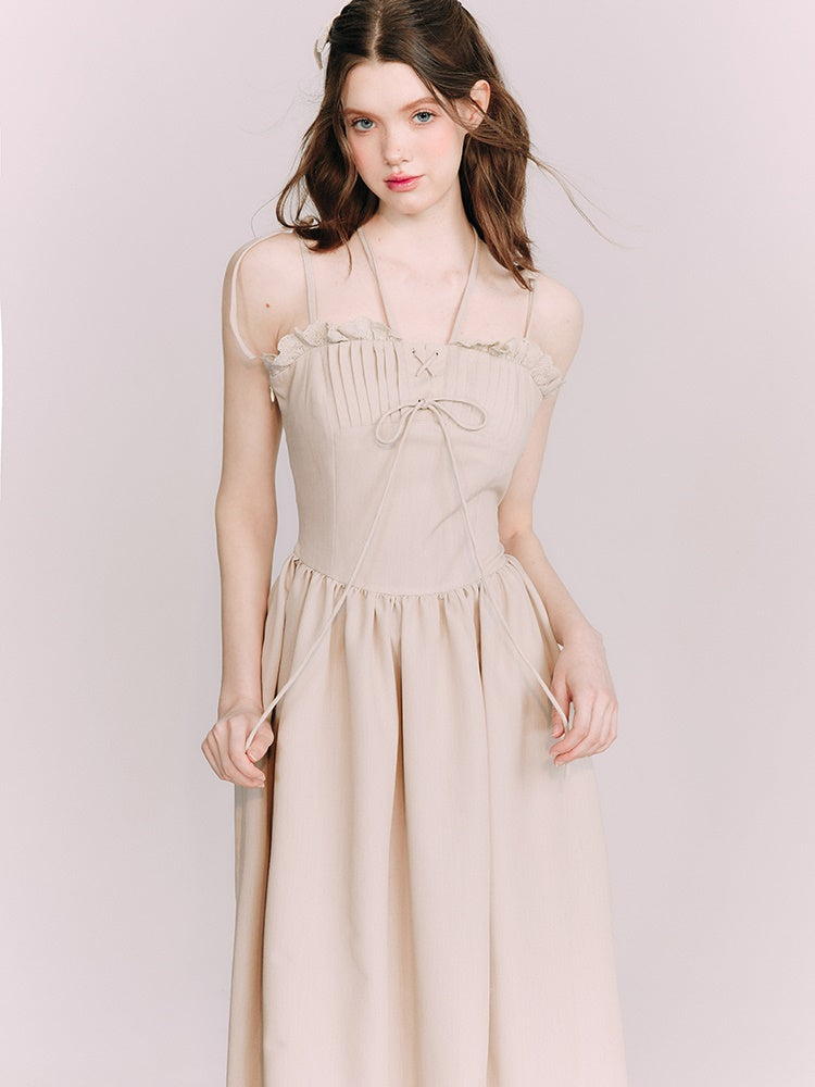 Halter Neck Strap Long One-piece