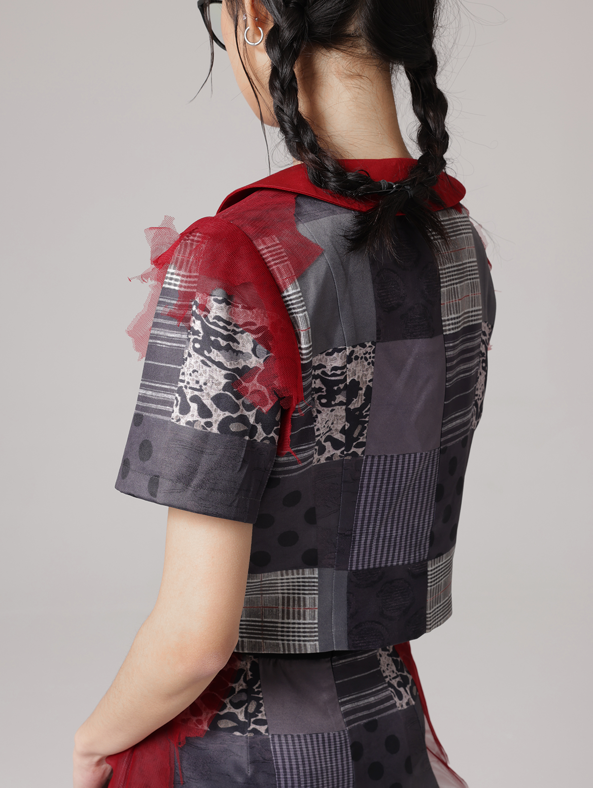 Patchwork Printing Shirt & Skirt