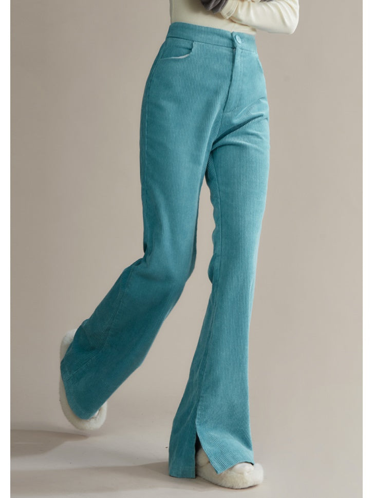 Retro Cordom Slim Bell-Bottom-Schlitzhosen