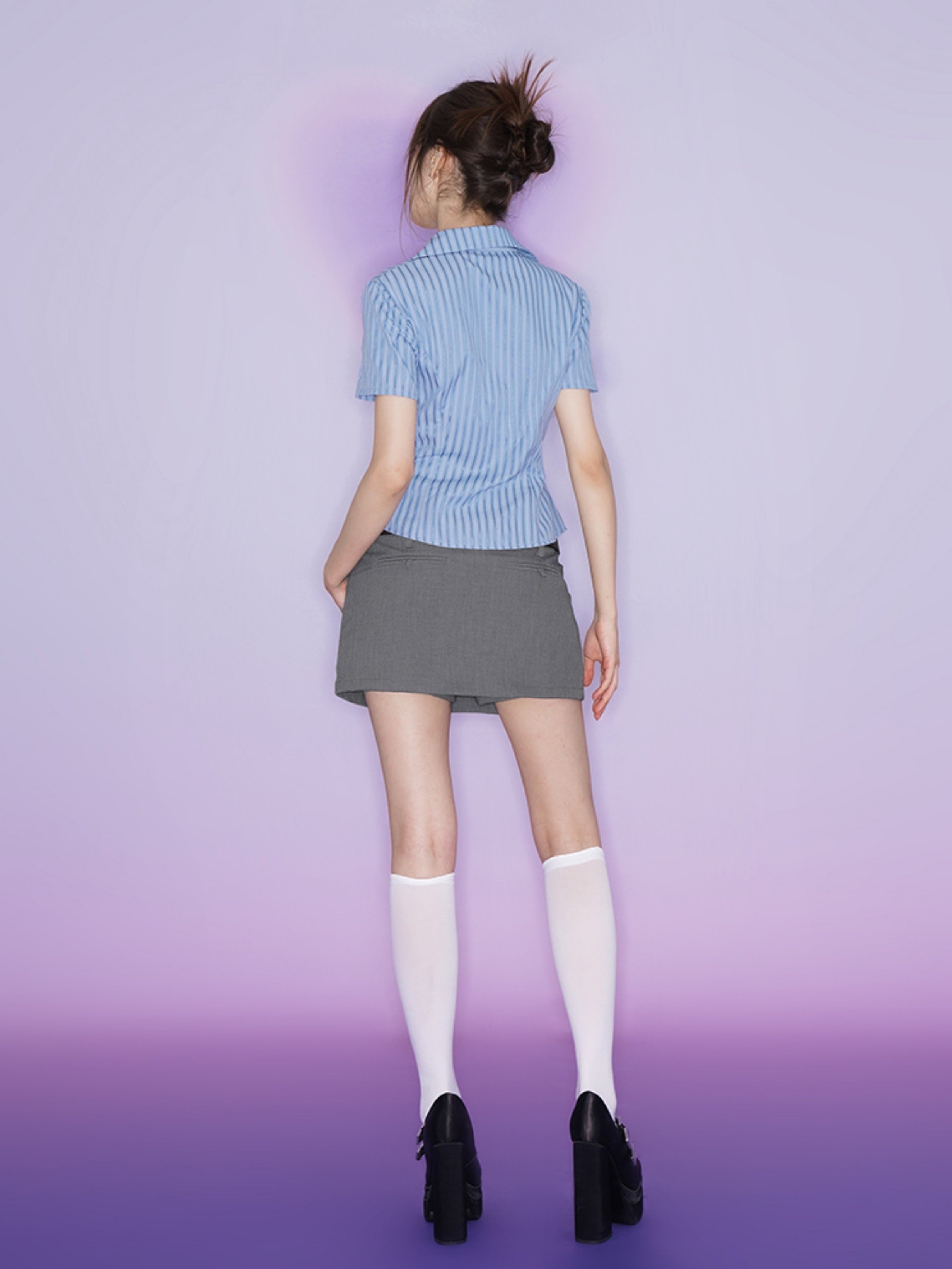 Striped Taille Slim Shirt