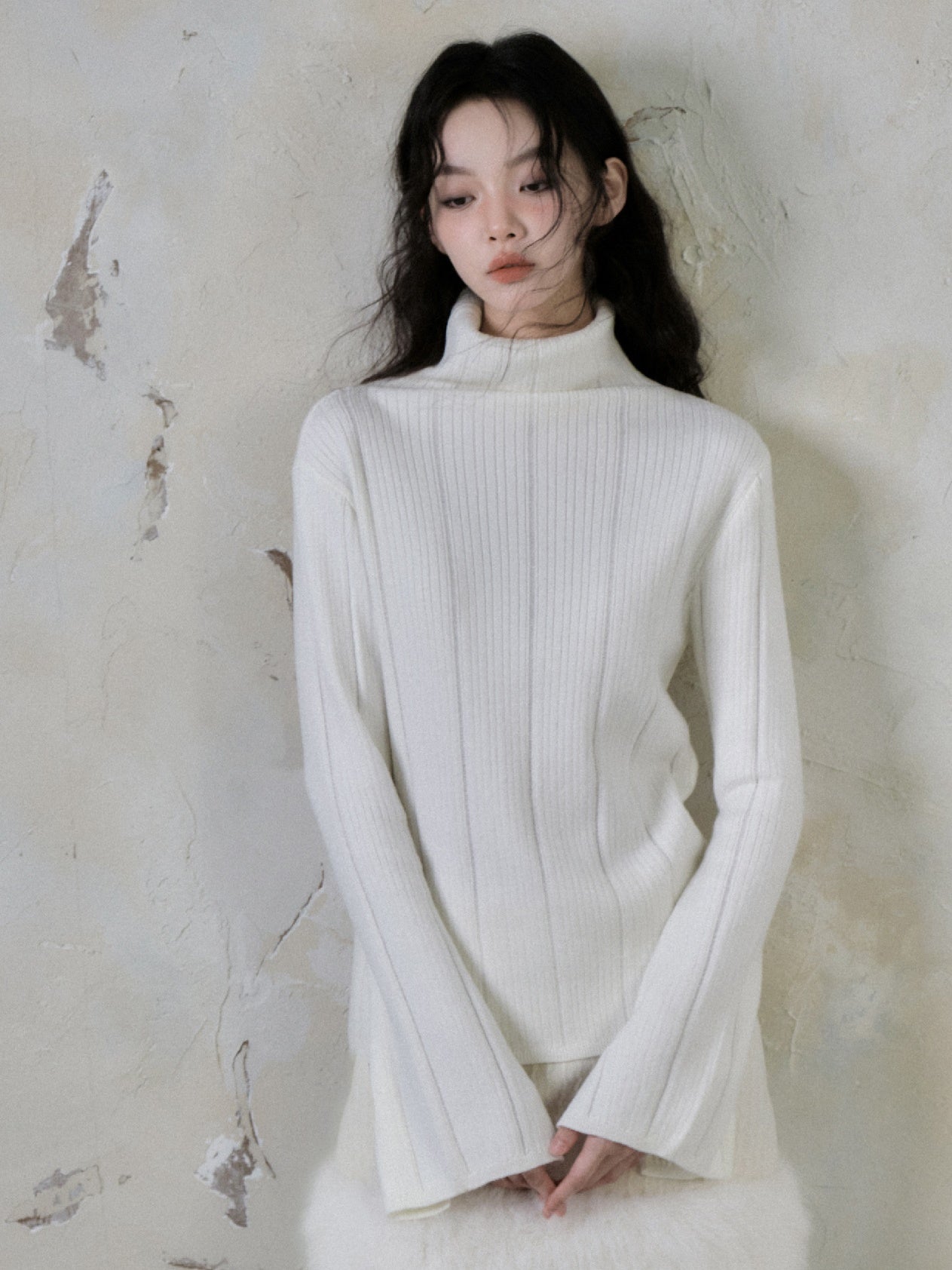Hochkragen -Strickpullover