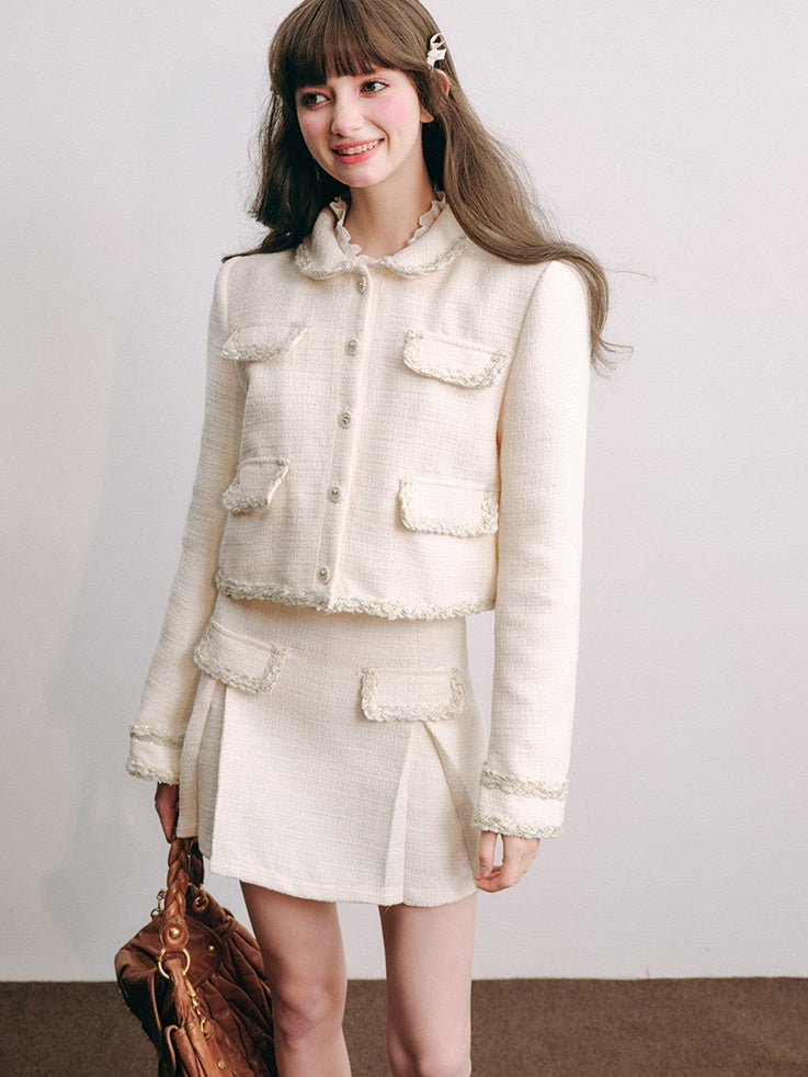 Tweed Taste Elegant Jacket & A-Line Skirt