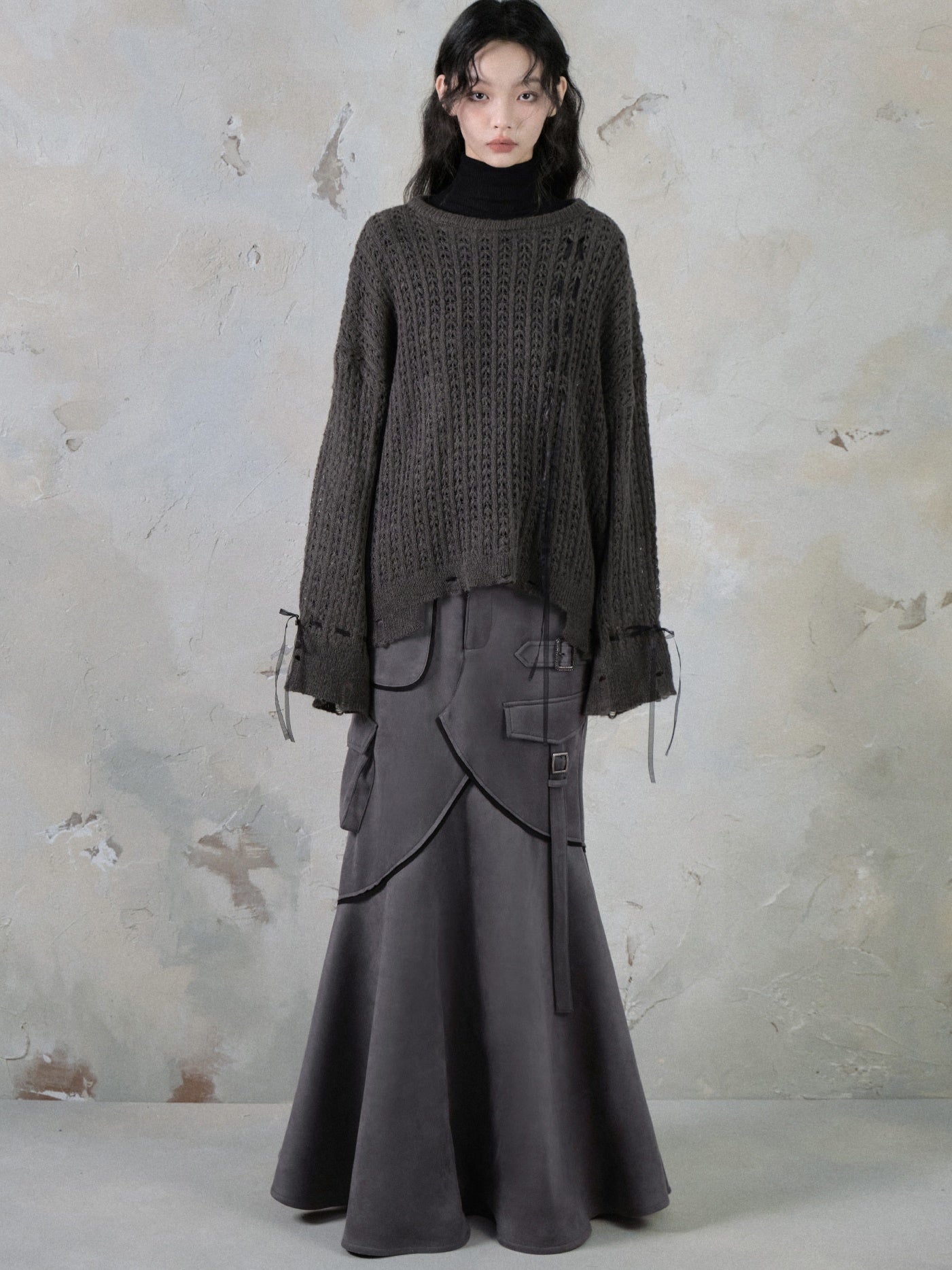 Suede Taste Splicing Mermaid Skirt