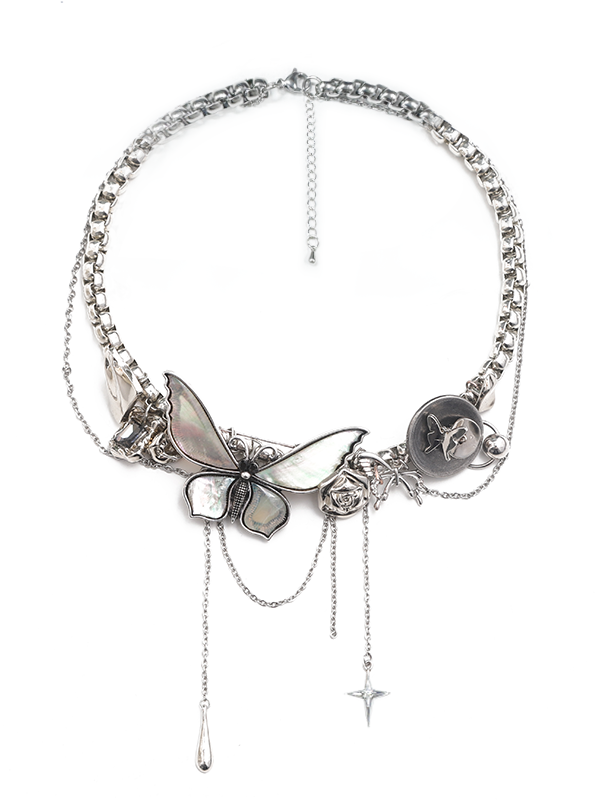 Retro Niche Butterfly Chain Choker