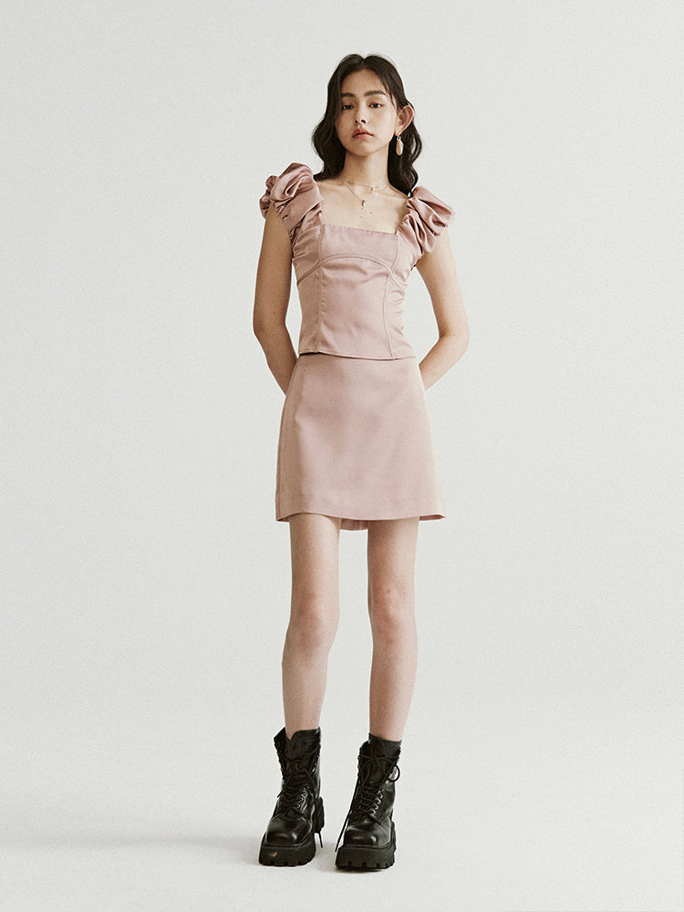 Romantischer Blasenhülle Top & A-Line Minirock