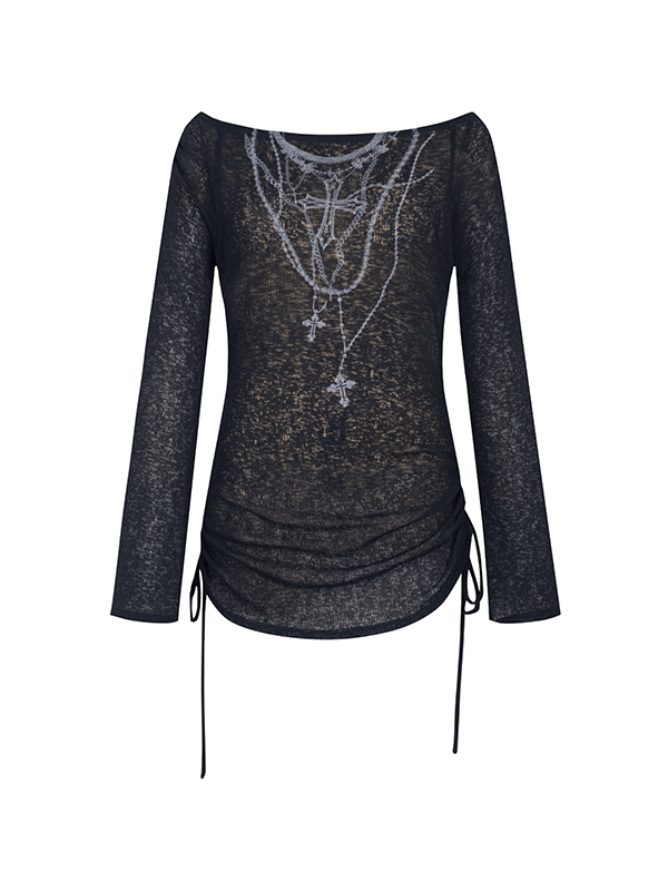 One-Collar Long-sleeved Bottoming Cutsew