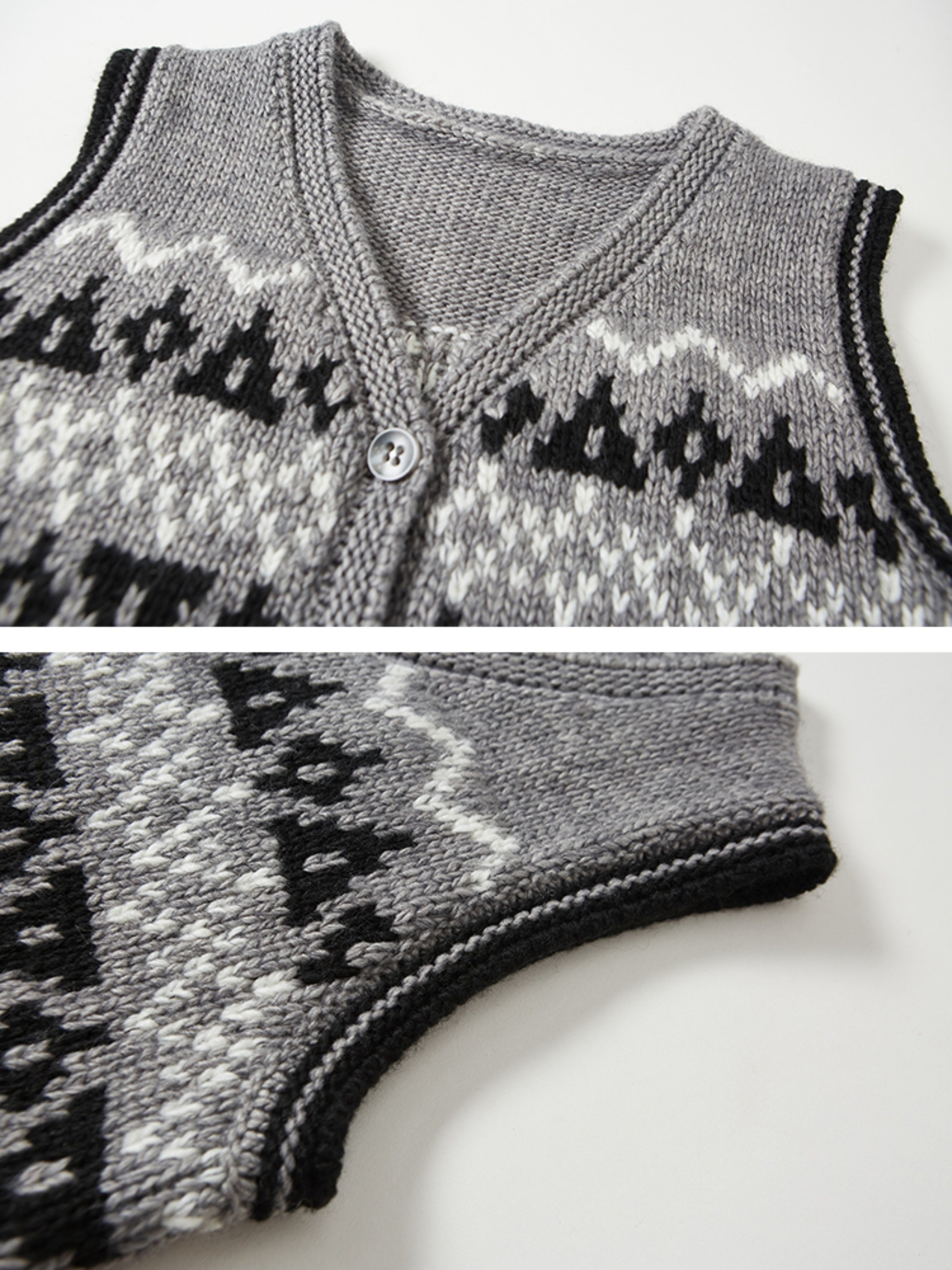 Fair Isle Jacquard Retro Weste
