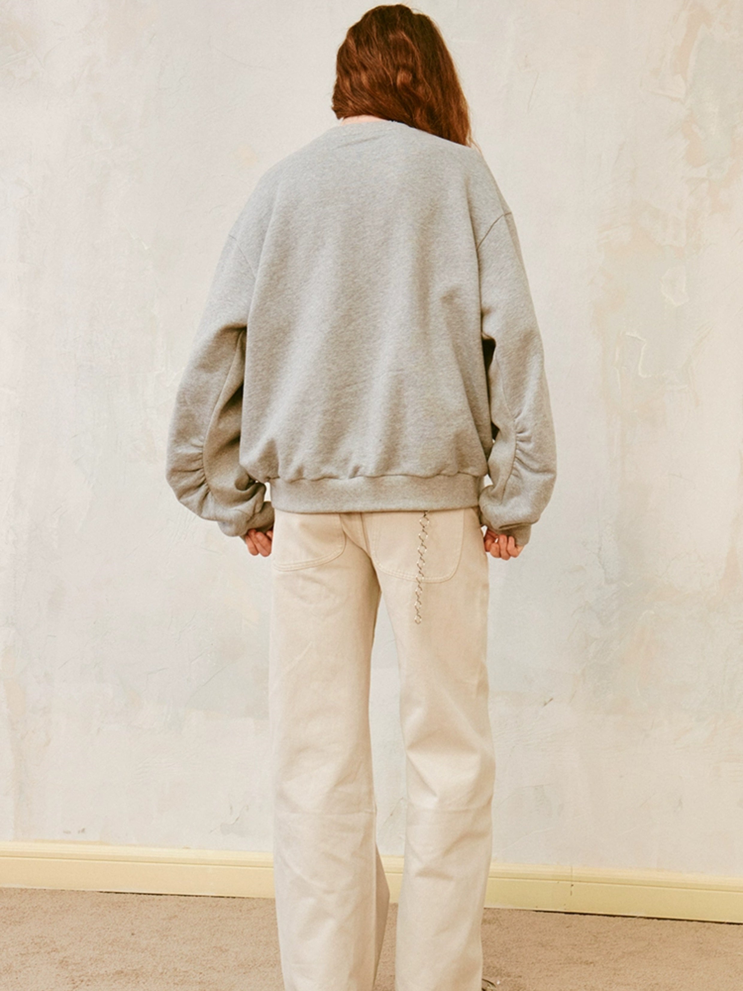 Emboss Ribbon Sweat & Short Skirt