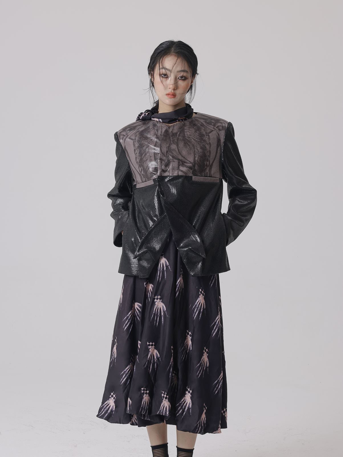 Shoulder Pads Leather Jacket