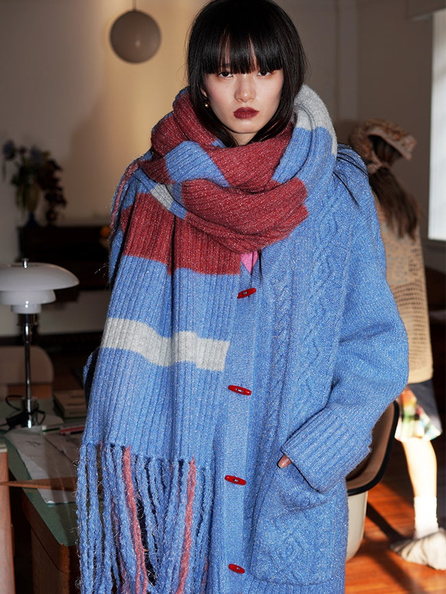 대조 색상 경계 테일 머플러