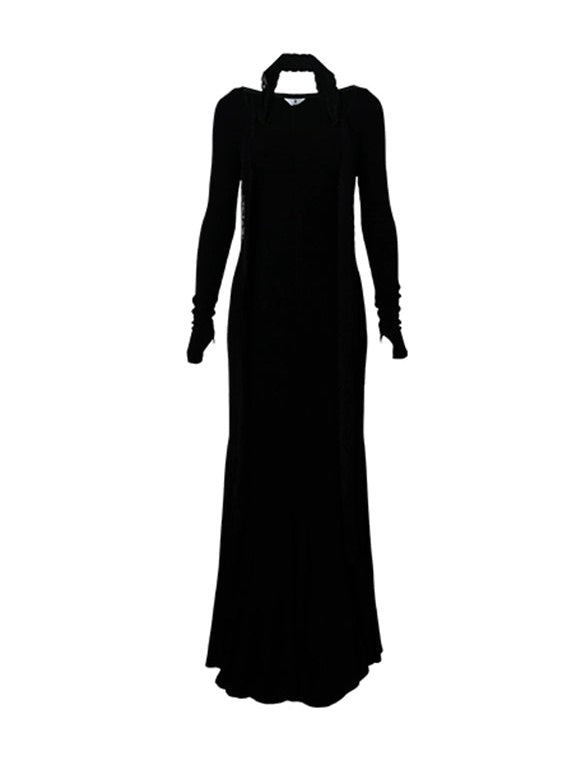 레이스를 훔친 슬림 장거리 박격 인어 드레스