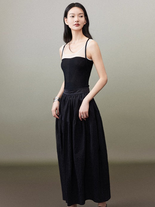 Knitted Stitching Strap Tank Top