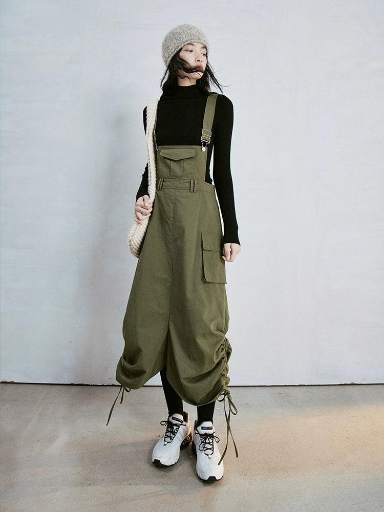 입체 포켓 워크 서스펜더 스커트