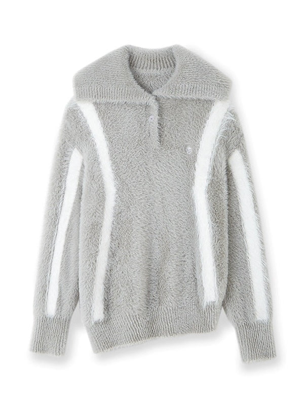 Pull à revers de conception en ligne lâche