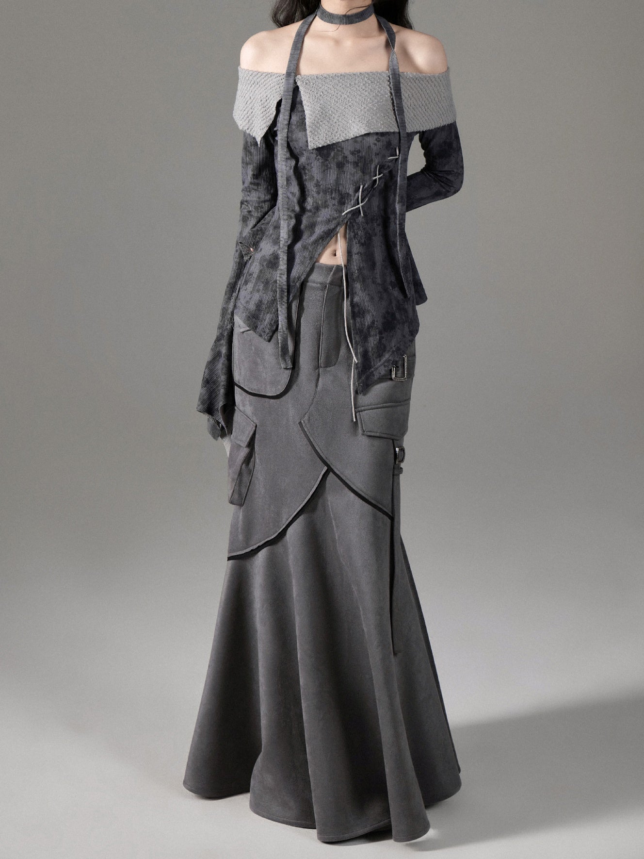 Suede Taste Splicing Mermaid Skirt