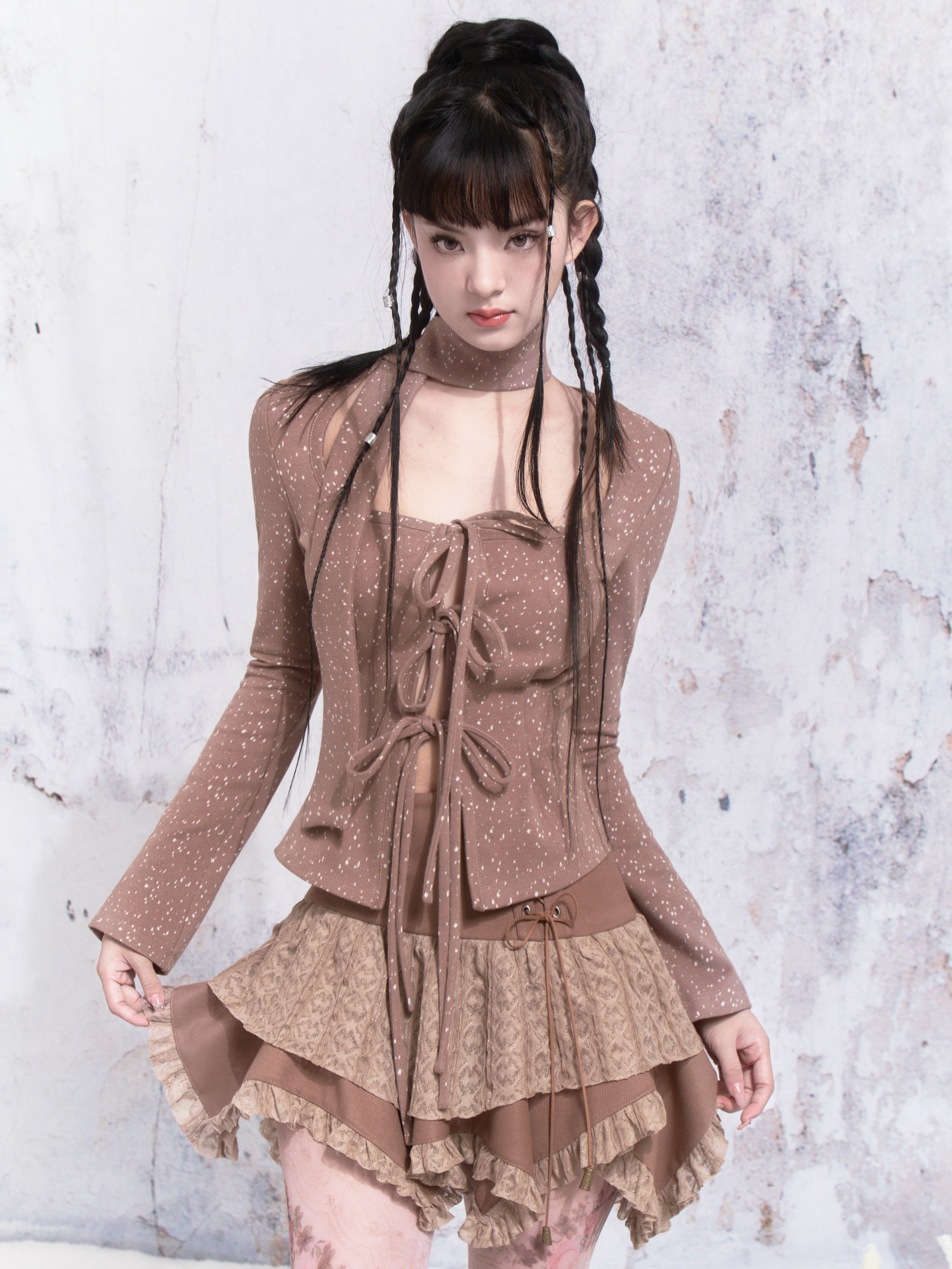 Dot -Gurt -Design -Bottoming -Strickjacke