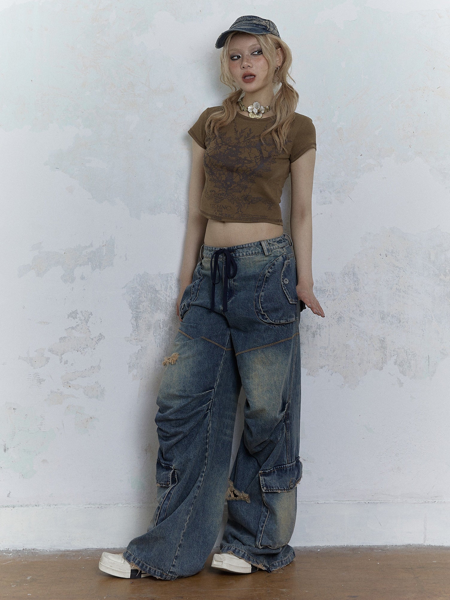 Slim Short Stretch Print T-shirt