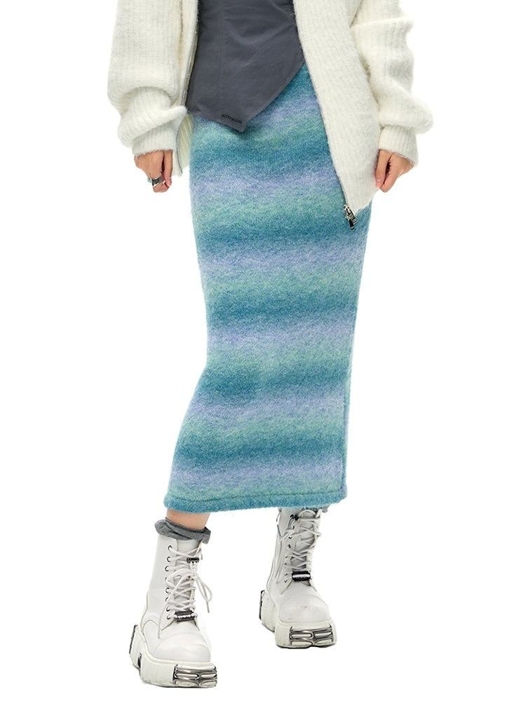 Slim -gestrickter Verlaufsrock