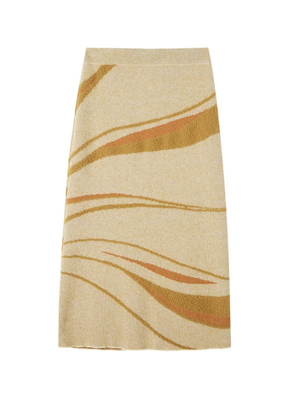 Split Sense Straight Knitted Skirt