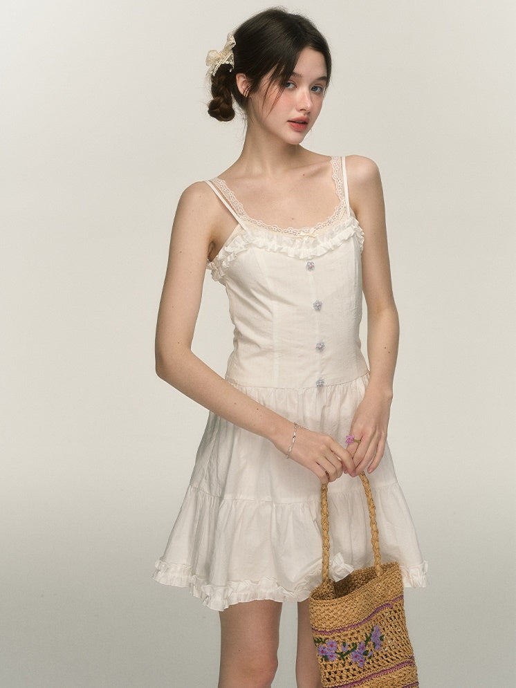 Ruffled Tiered Suspender One-piece