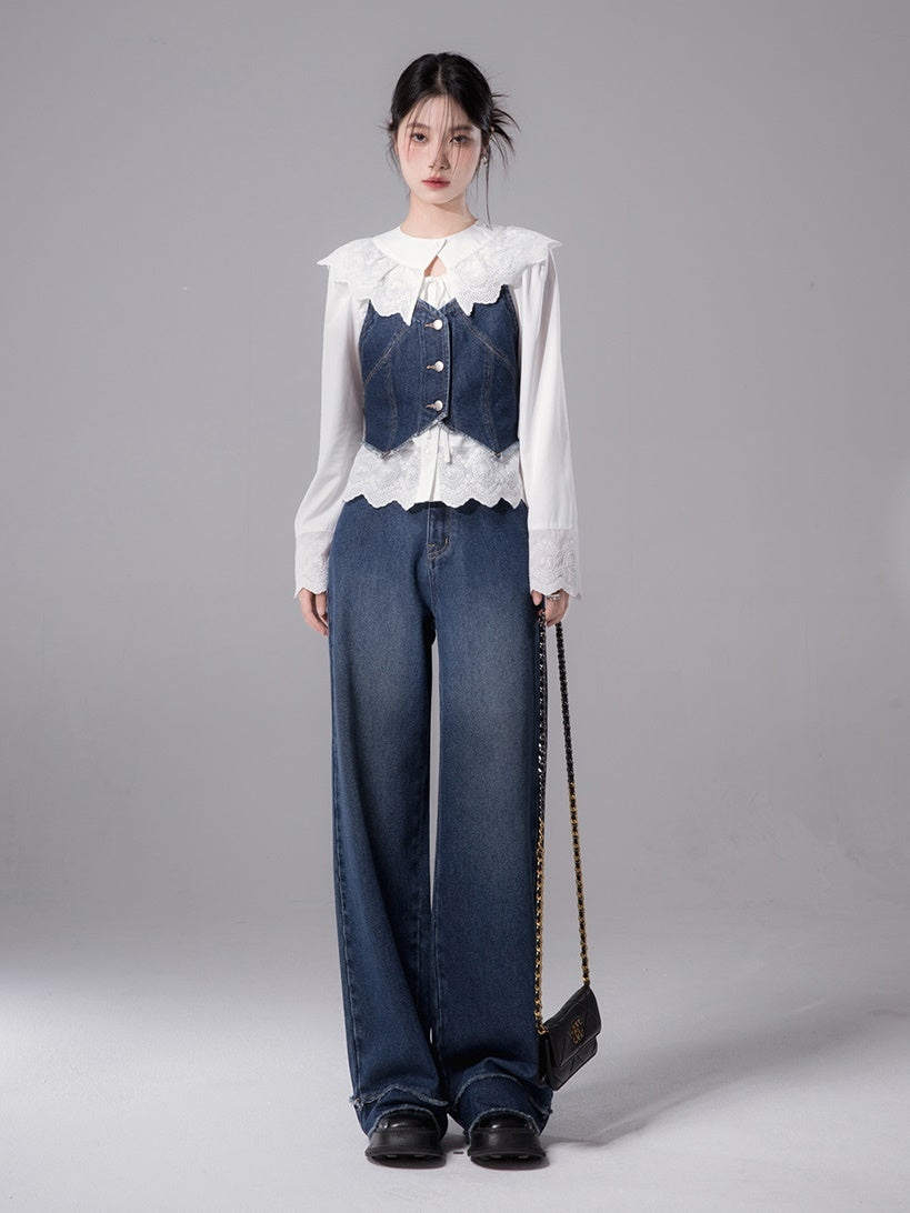 Denim Camisole Vest & Jeans Set-up