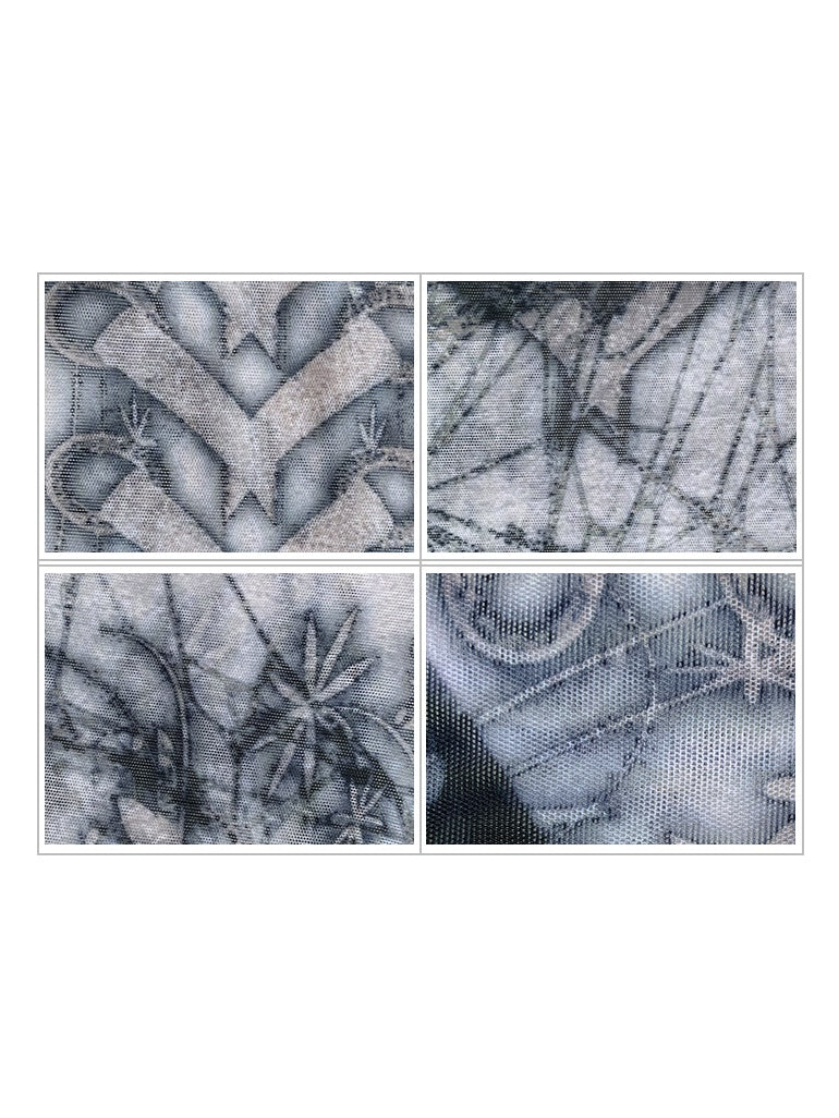 나비와 가시 프린트 메쉬 조끼