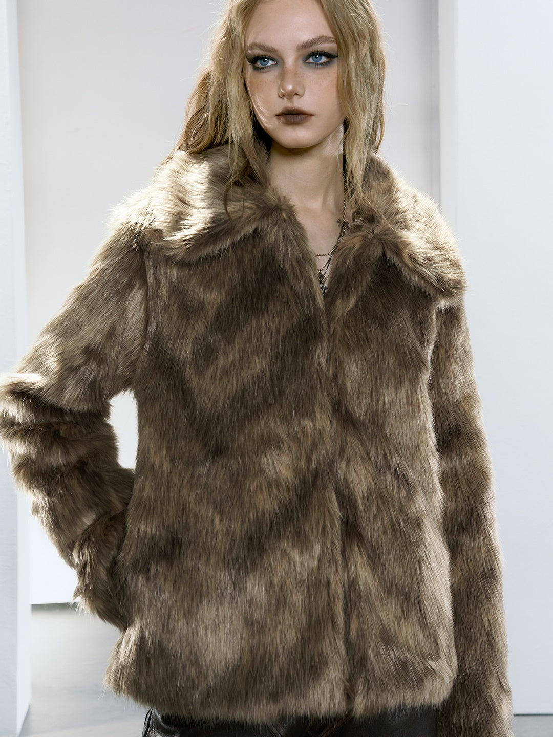 Glossy Eco-friendly Fur Short Coat