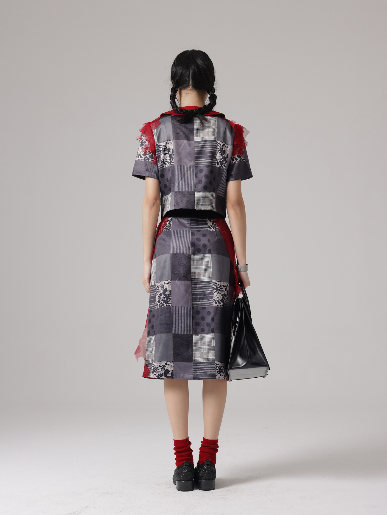 Patchwork Printing Shirt & Skirt