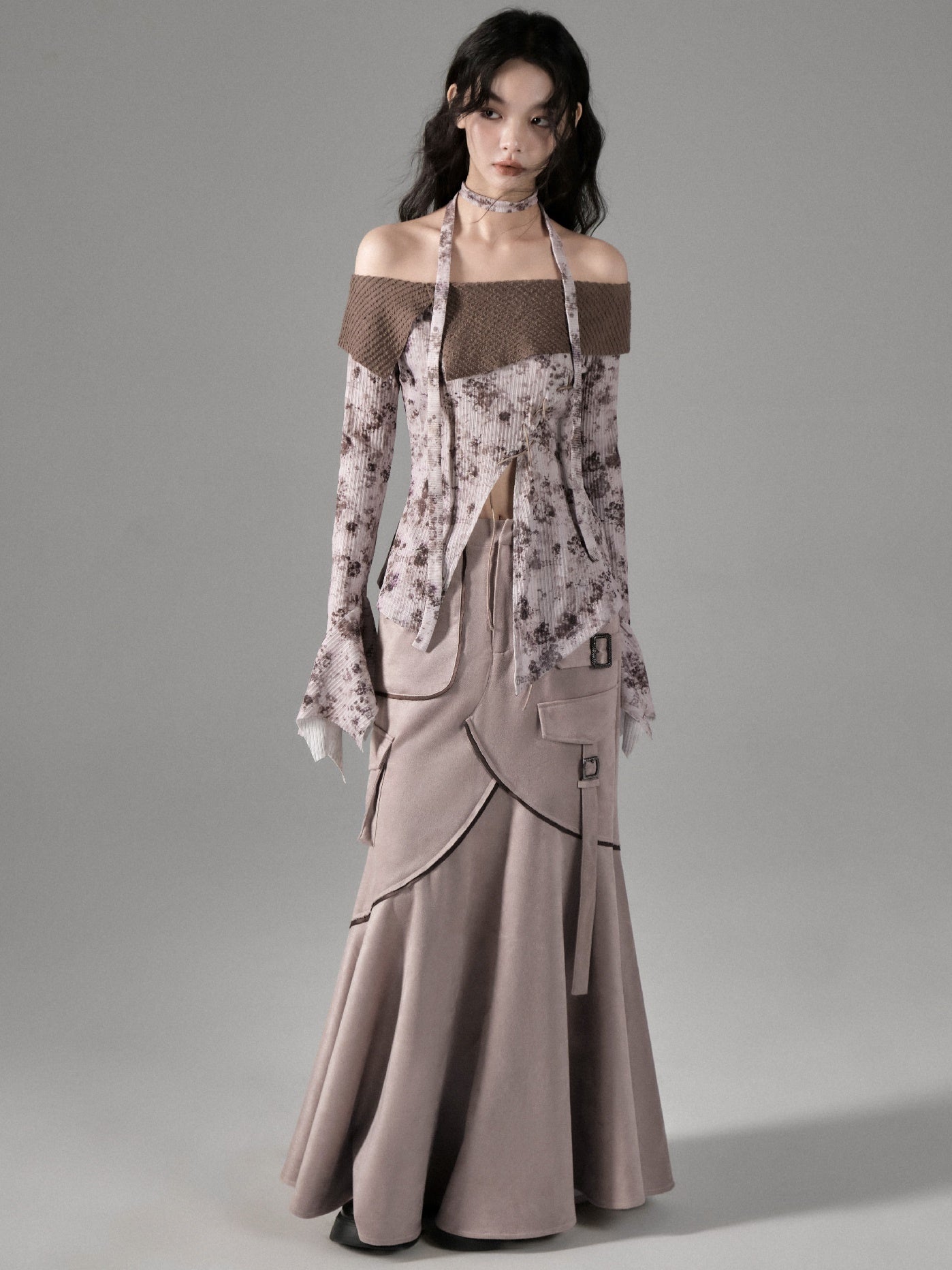 Suede Taste Splicing Mermaid Skirt
