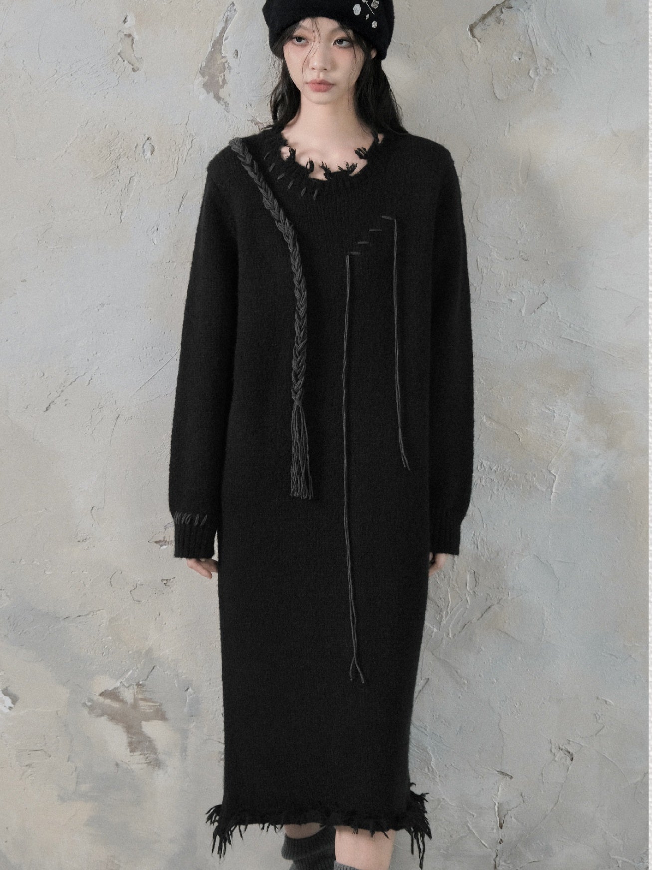 Twist Access Lose mittelgroßes Strickkleid