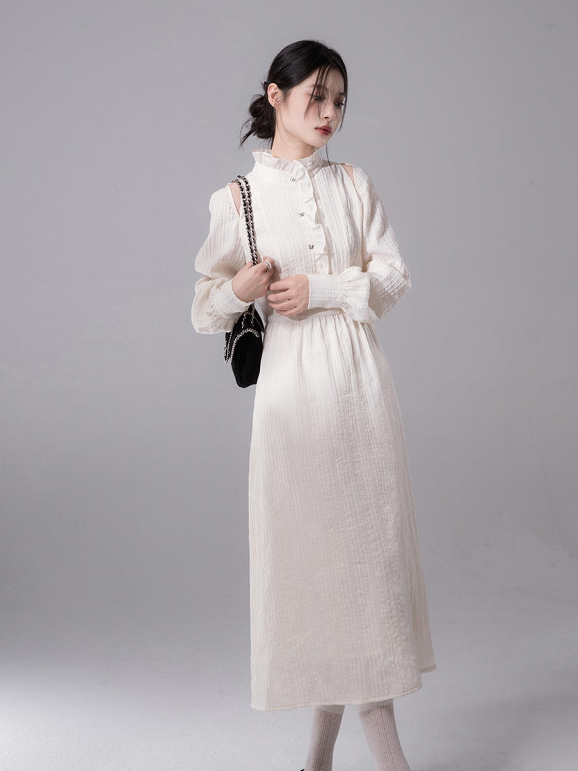 Frill Collar Tuck One-piece