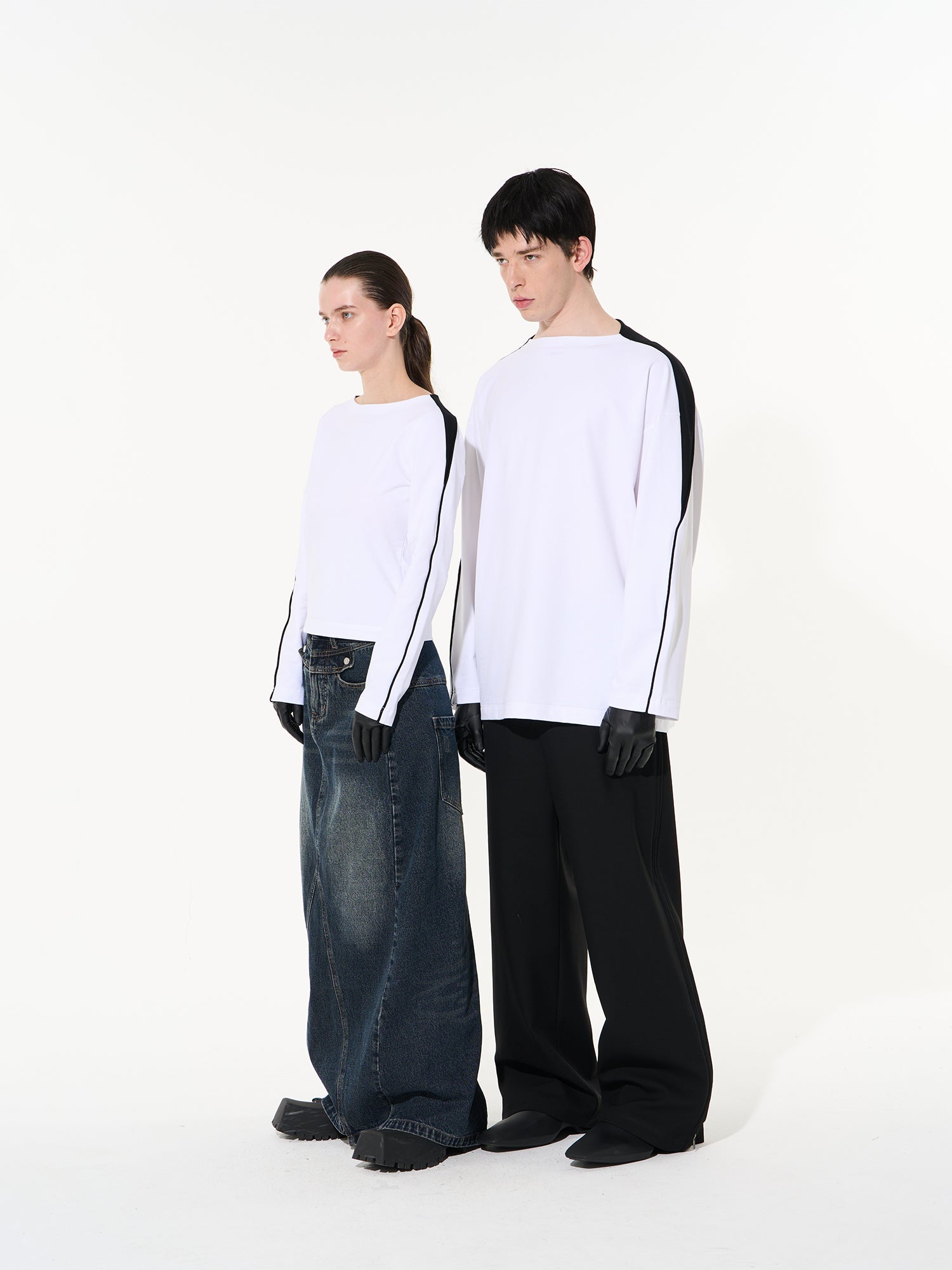 Unisex Oversize Side-line Monotone Pullover