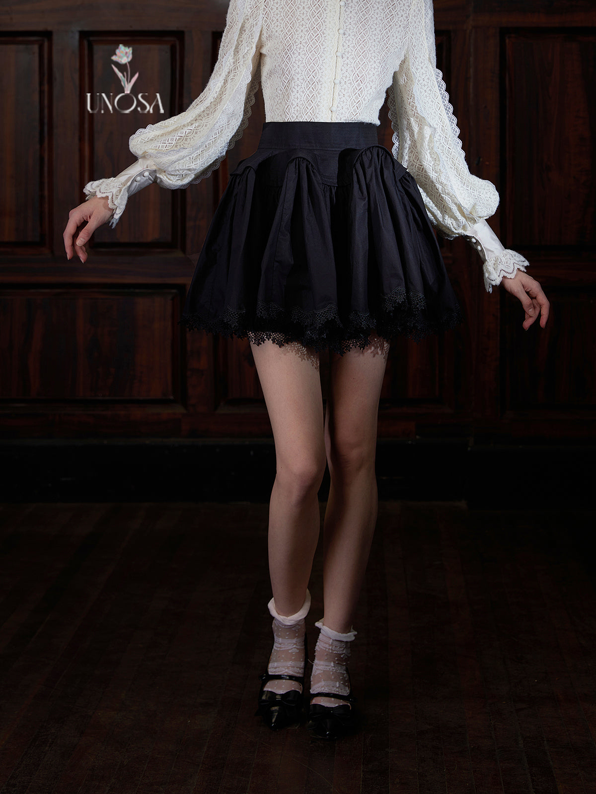 Rikka Floral Tuck Gather Skirt