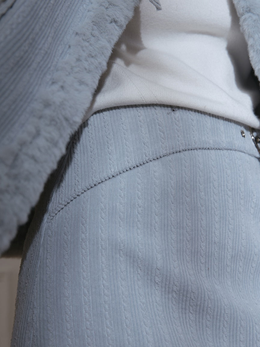 Corduroy BoA Collar Jacket & Skirt