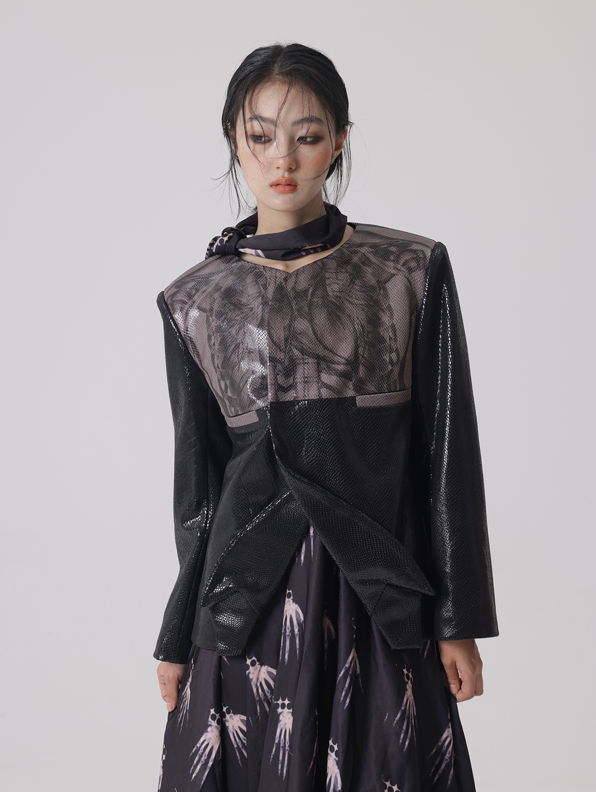 Shoulder Pads Leather Jacket