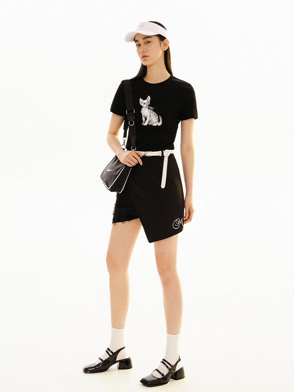 Simple Splicing Asymmetric A-line Skirt