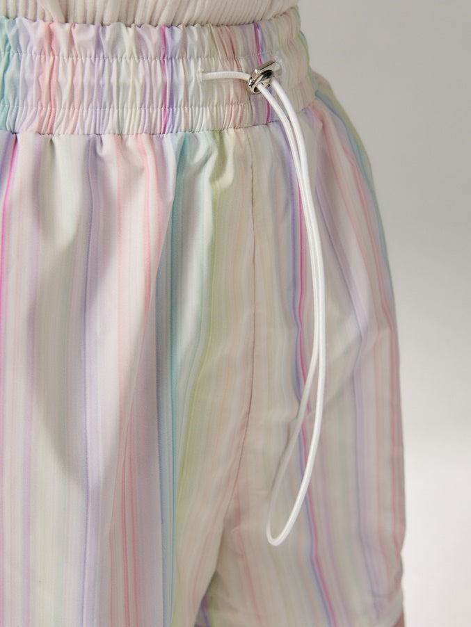 Rainbow Striped Windbreaker & Short Pants