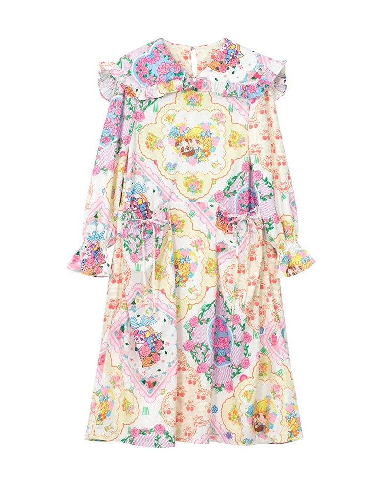 Tension à imprimé princesse A-line robe