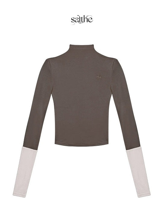 Embroidered Bottle Neck Slimming Bottoming Shirt