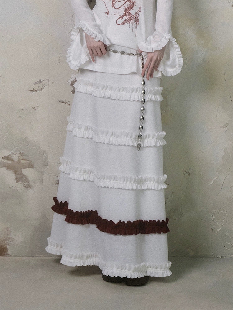 Fungus Hem Ruffled Leaf Skirt