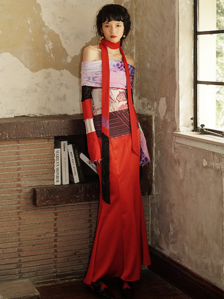 Satin Slim Long Mermaid Skirt