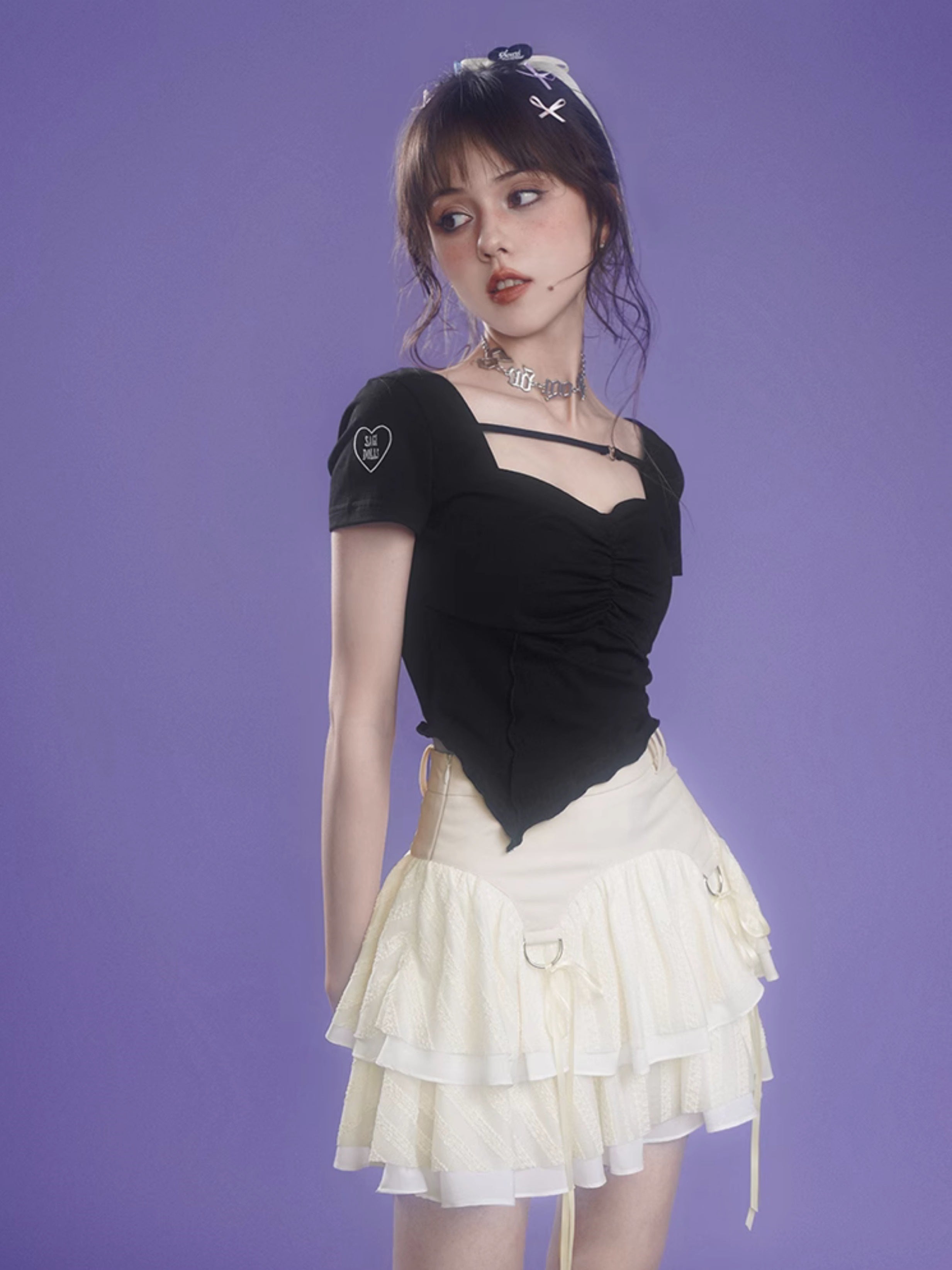 Jupe à gâteau courte à lanière