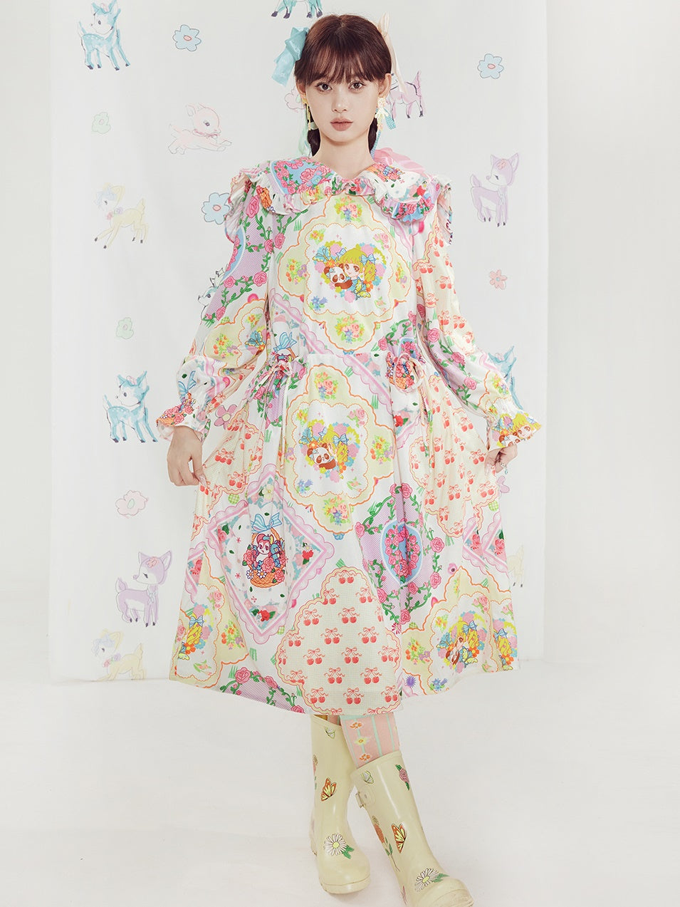Tension à imprimé princesse A-line robe